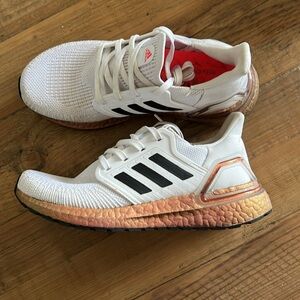 ADIDAS Women’s Ultraboost 20 White with Pink Sole